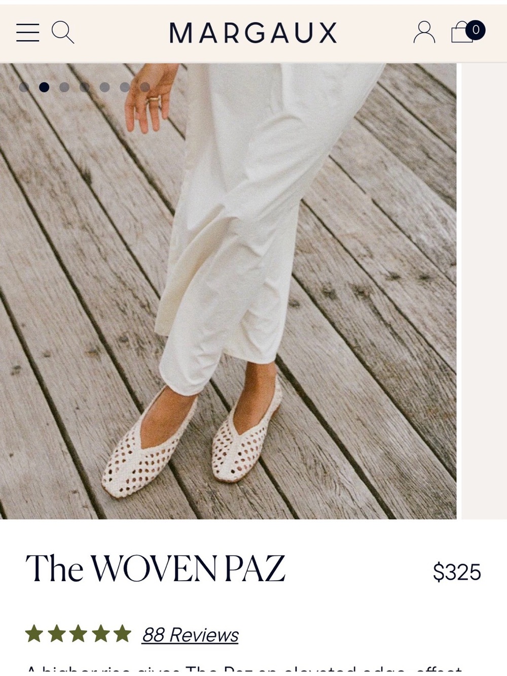 Margaux The Woven Paz Handwoven Flats in Ecru (41 W)